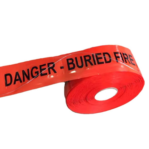 Trace Wire Detectable Red Danger Warning Tape